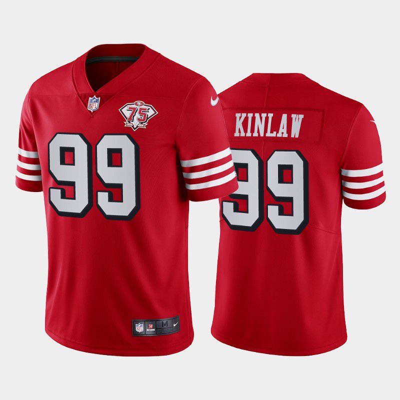 Men San Francisco 49ers #99 Javon Kinlaw Nike Scarlet 75th Anniversary Alternate Vapor Limited NFL Jersey->san francisco 49ers->NFL Jersey